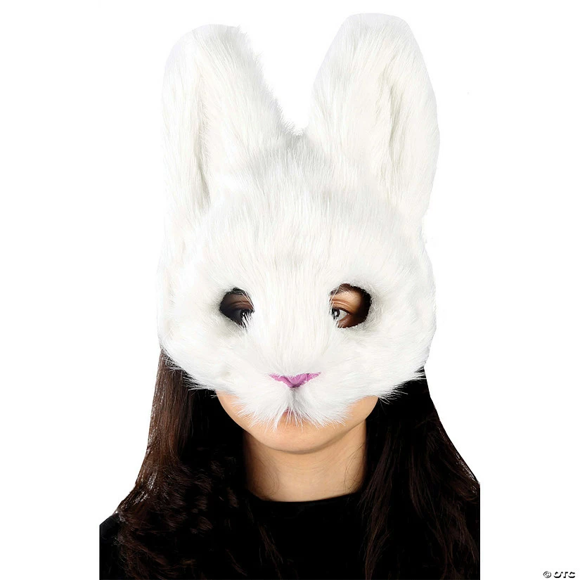 Adult White Bunny Mask 3 Adult White Bunny Mask