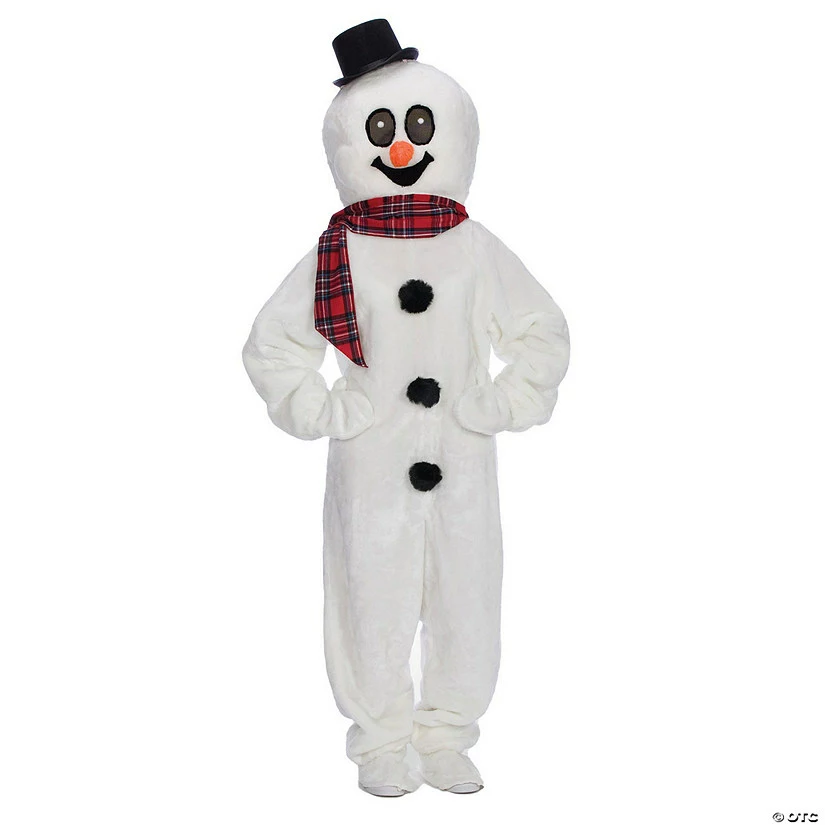 Adult's Snowman Suit With Mascot Head 3 Adult's Snowman Suit With Mascot Head