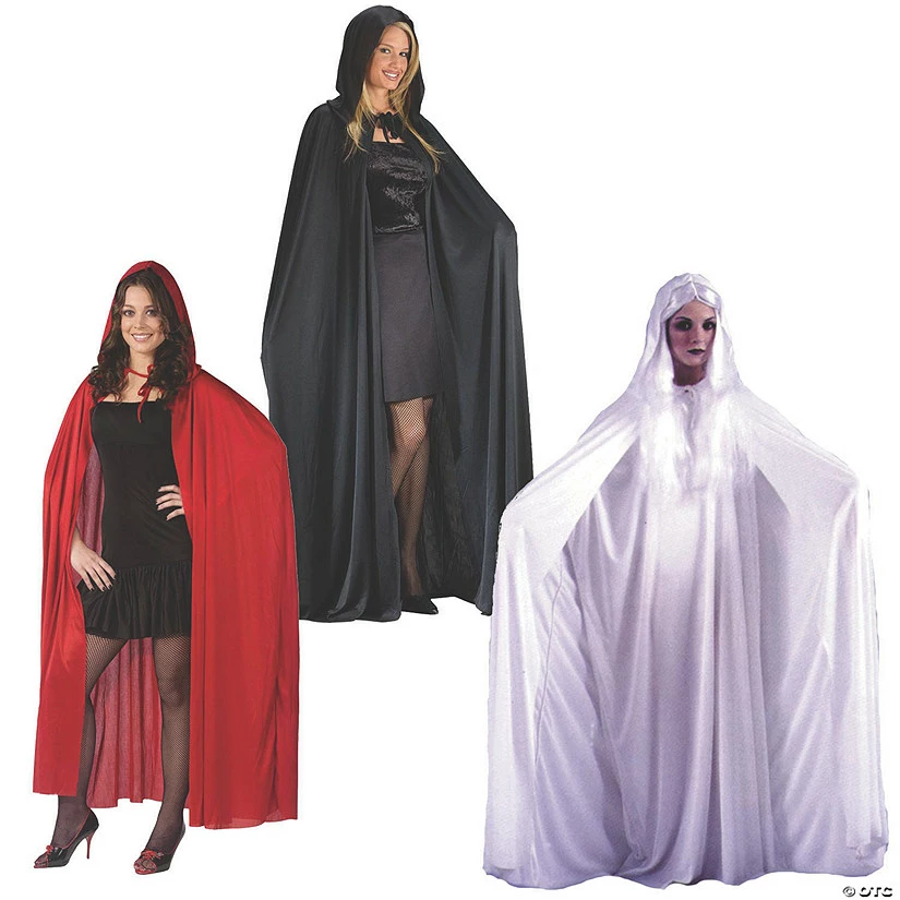 Black Cape Hooded Halloween Costume For Adults 3 Black Cape Hooded Halloween Costume For Adults