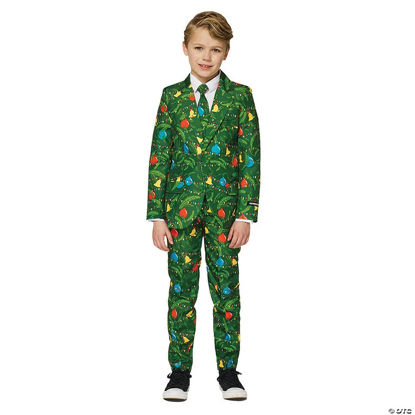 Boy's Green Christmas Tree Suit 3 Boy's Green Christmas Tree Suit