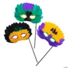 Mardi Gras Feather Mask With Stick- 12 Pc. 1 Mardi Gras Feather Mask With Stick- 12 Pc. -Halloweenexpress Winkel mardi gras feather mask with stick 12 pc 13961738