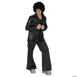 Men’s Black Disco Jacket Costume - Large