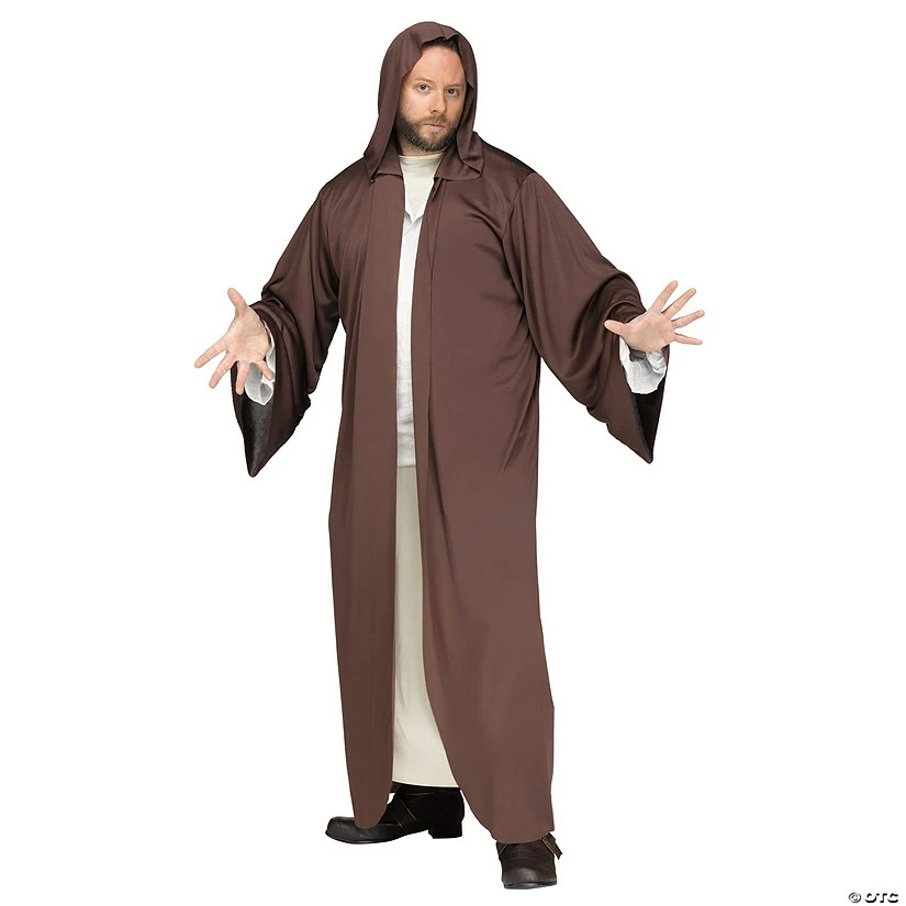 Men's Brown Hooded Robe 3 Men's Brown Hooded Robe