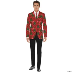 Men's Christmas Trees Jacket & Tie Set