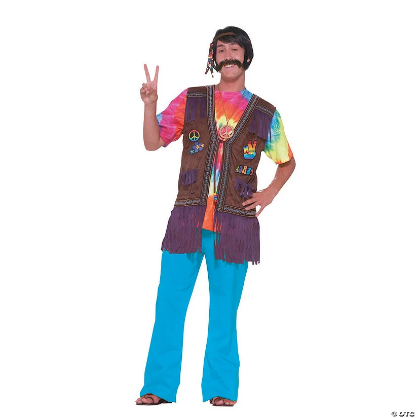 Men's Hippie Peace Vest - Standard 3 Men's Hippie Peace Vest - Standard