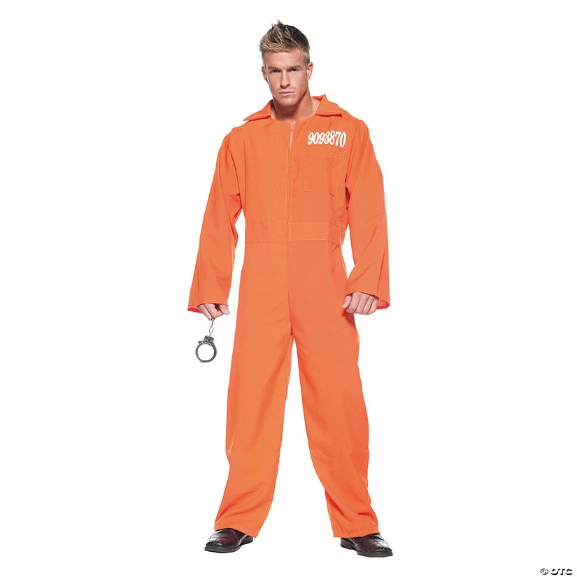 Men's Orange Prison Jumpsuit Costume 3 Men's Orange Prison Jumpsuit Costume