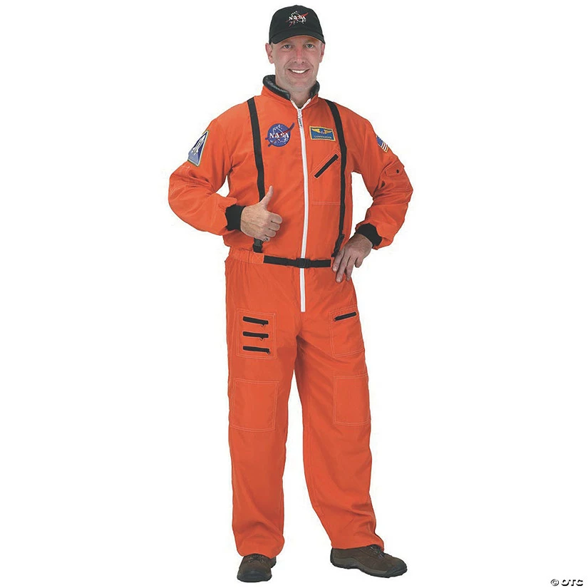 Men's Orange Suit Astronaut Costume - Large 3 Men's Orange Suit Astronaut Costume - Large