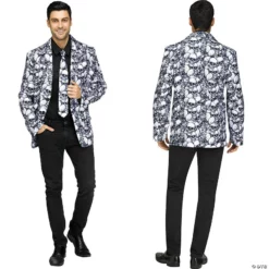 Men's Plus Size Skull Jacket & Tie