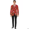Men's Red Icon Christmas Jacket & Tie -Halloweenexpress Winkel mens red icon christmas jacket and tie14108207