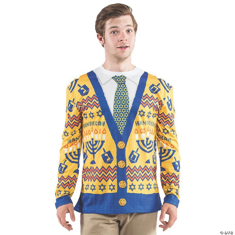 Men's Ugly Hanukkah Sweater T-Shirt Costume 3 Men's Ugly Hanukkah Sweater T-Shirt Costume