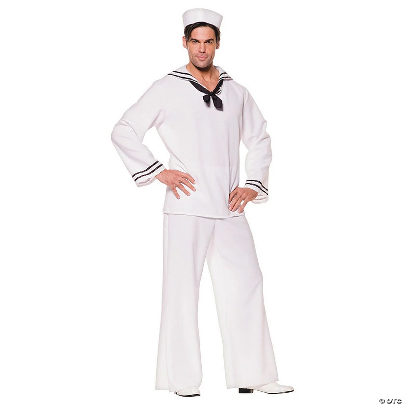 Men's White Sailor Shirt Costume 3 Men's White Sailor Shirt Costume