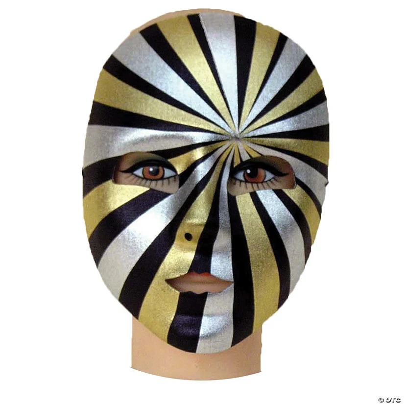 Striped Mardi Gras Mask 3 Striped Mardi Gras Mask