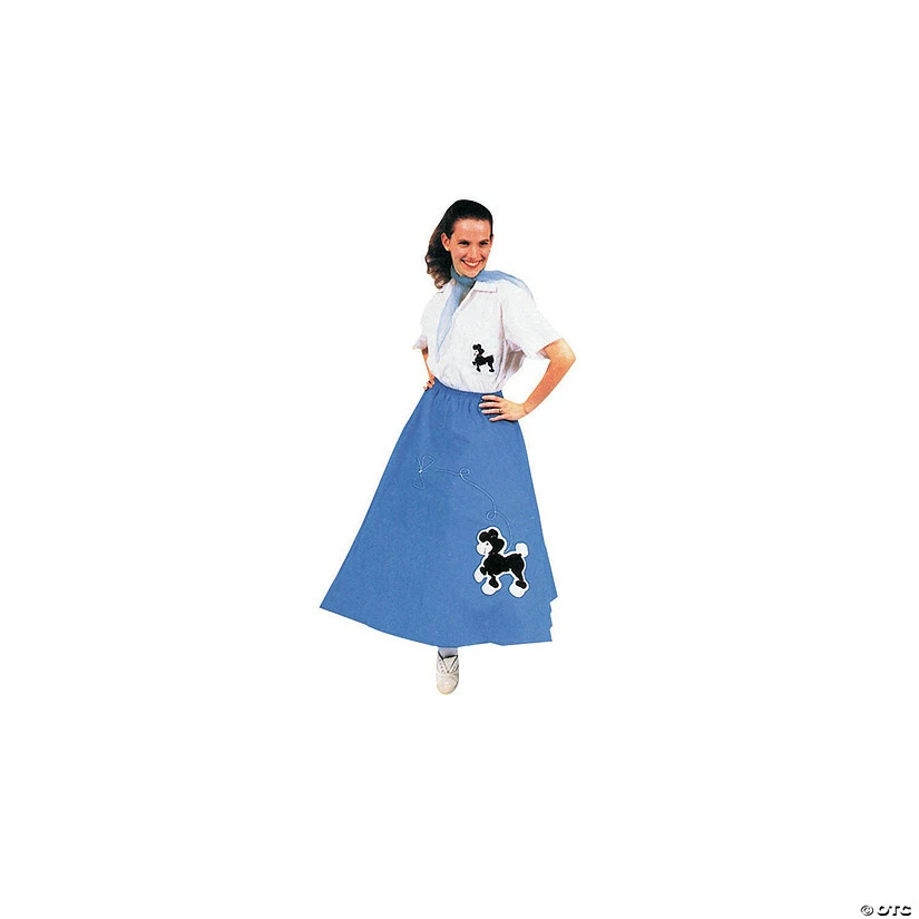 Women’s Blue Poodle Skirt Costume - Standard 3 Women’s Blue Poodle Skirt Costume - Standard
