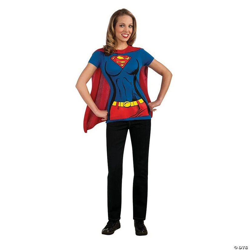 Women’s Supergirl™ Shirt Costume With Cape 3 Women’s Supergirl™ Shirt Costume With Cape