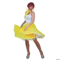 Women’s Yellow & Orange Sock Hop Skirt Costume - Medium