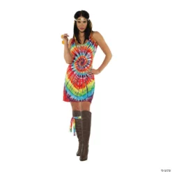 Women's Tie Dye Mini Dress Costume
