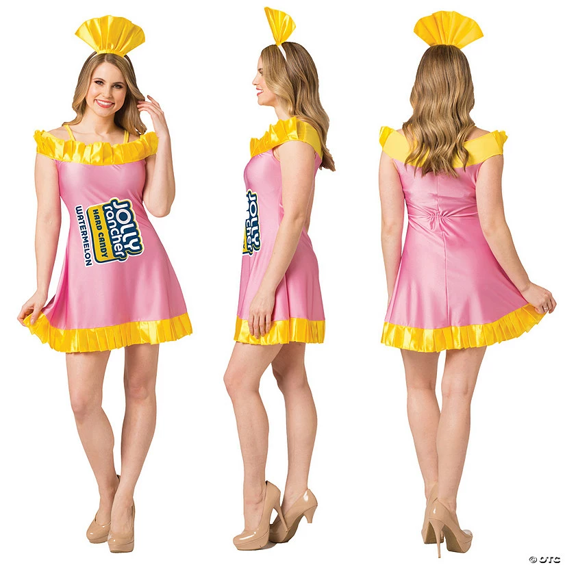 Women's Watermelon Jolly Rancher Dress Costume 3 Women's Watermelon Jolly Rancher Dress Costume